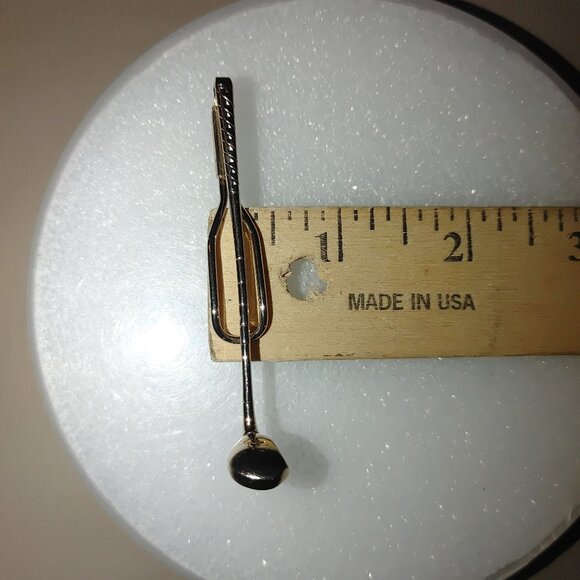 Golf Club Tie Money Clip Slender Yellow Gold tone Bar - Picture 5 of 12